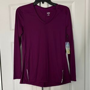 Women's Long Sleeve V-Neck Top in Rich Purple